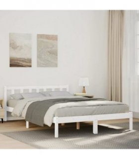 vidaXL Extra Long Bed Frame without Mattress White 140x220 cm Solid Wood Pine — Size: 140 x 220 cm