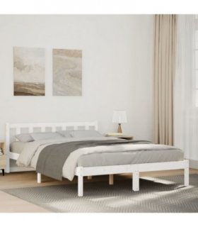 vidaXL Extra Long Bed Frame without Mattress White 160x210 cm Solid Wood Pine — Size: 160 x 210 cm