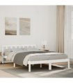 vidaXL Extra Long Bed Frame without Mattress White 160x210 cm Solid Wood Pine — Size: 160 x 210 cm