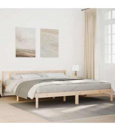 vidaXL Extra Long Bed Frame without Mattress 180x220 cm Solid Wood Pine — Colour: Natural, Size: 180 x 220 cm