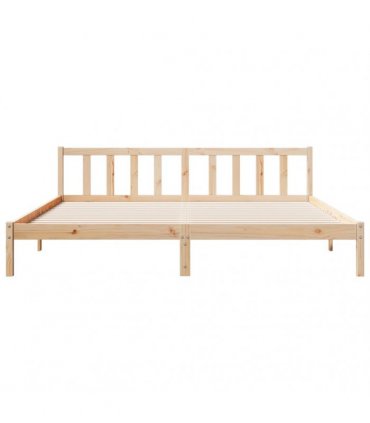 vidaXL Extra Long Bed Frame without Mattress 180x220 cm Solid Wood Pine — Colour: Natural, Size: 180 x 220 cm