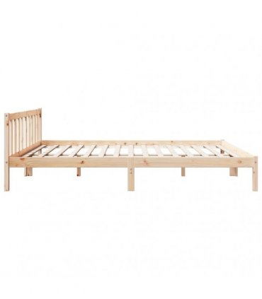 vidaXL Extra Long Bed Frame without Mattress 180x220 cm Solid Wood Pine — Colour: Natural, Size: 180 x 220 cm