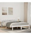 vidaXL Extra Long Bed Frame without Mattress White 140x210 cm Solid Wood Pine — Size: 140 x 210 cm