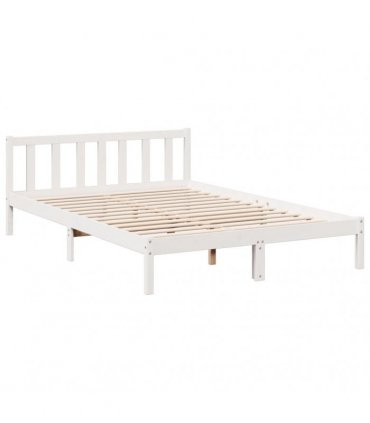 vidaXL Extra Long Bed Frame without Mattress White 140x210 cm Solid Wood Pine — Size: 140 x 210 cm