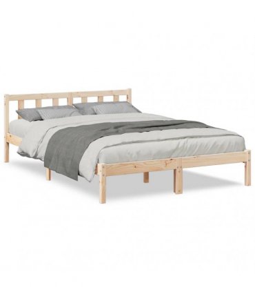 vidaXL Extra Long Bed Frame without Mattress 160x210 cm Solid Wood Pine — Colour: Natural, Size: 160 x 210 cm
