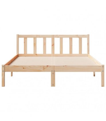 vidaXL Extra Long Bed Frame without Mattress 160x210 cm Solid Wood Pine — Colour: Natural, Size: 160 x 210 cm