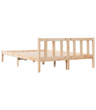 vidaXL Extra Long Bed Frame without Mattress 160x210 cm Solid Wood Pine — Colour: Natural, Size: 160 x 210 cm