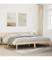 vidaXL Extra Long Bed Frame without Mattress 200x220 cm Solid Wood Pine — Colour: Natural, Size: 200 x 220 cm