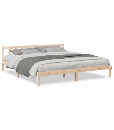 vidaXL Extra Long Bed Frame without Mattress 200x220 cm Solid Wood Pine — Colour: Natural, Size: 200 x 220 cm