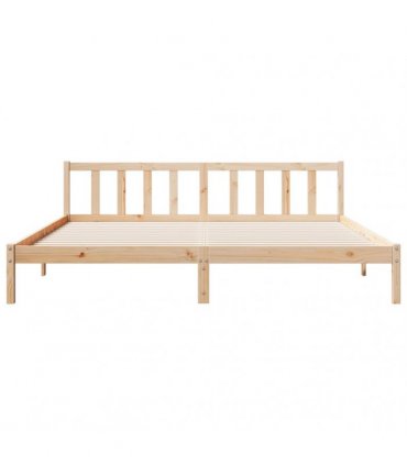 vidaXL Extra Long Bed Frame without Mattress 200x220 cm Solid Wood Pine — Colour: Natural, Size: 200 x 220 cm