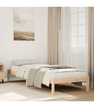 vidaXL Extra Long Bed Frame without Mattress 100x210 cm Solid Wood Pine — Colour: natural, Size: 100 x 210 cm — V0672028008