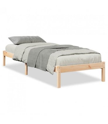 vidaXL Extra Long Bed Frame without Mattress 100x210 cm Solid Wood Pine — Colour: natural, Size: 100 x 210 cm — V0672028008
