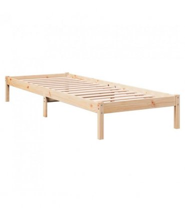 vidaXL Extra Long Bed Frame without Mattress 100x210 cm Solid Wood Pine — Colour: natural, Size: 100 x 210 cm — V0672028008