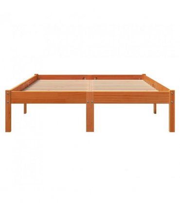 vidaXL Bed Frame without Mattress Wax Brown 120x190 cm Small Double Solid Wood Pine — Size: 120 x 190 cm — V0672028014