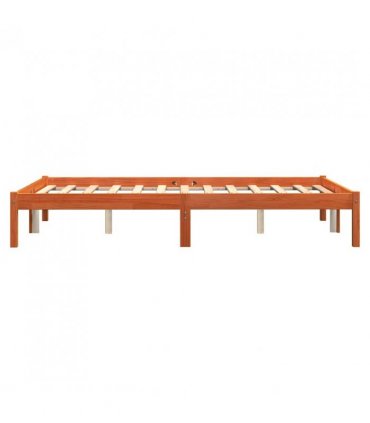 vidaXL Bed Frame without Mattress Wax Brown 120x190 cm Small Double Solid Wood Pine — Size: 120 x 190 cm — V0672028014