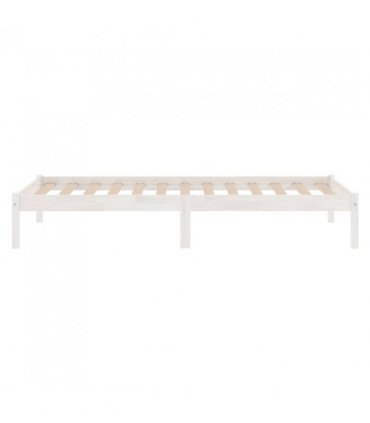 810003 vidaXL Bed Frame without Mattress White Solid Wood 90x200 cm — Size: 90 x 200 cm
