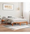 vidaXL Bed Frame without Mattress Wax Brown 120x200 cm Solid Wood Pine — Size: 120 x 200 cm — V0672028019