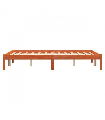 vidaXL Bed Frame without Mattress Wax Brown 120x200 cm Solid Wood Pine — Size: 120 x 200 cm — V0672028019