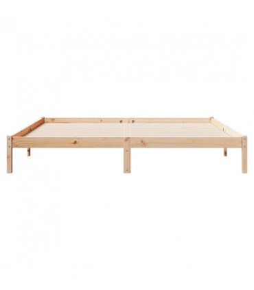 vidaXL Extra Long Bed Frame without Mattress 180x210 cm Solid Wood Pine — Colour: natural, Size: 180 x 210 cm — V0672028023