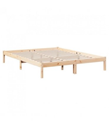 vidaXL Extra Long Bed Frame without Mattress 140x210 cm Solid Wood Pine — Colour: natural, Size: 140 x 210 cm — V0672028030