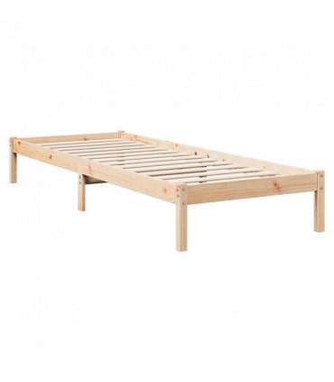 vidaXL Extra Long Bed Frame without Mattress 80x220 cm Solid Wood Pine — Colour: natural, Size: 80 x 220 cm