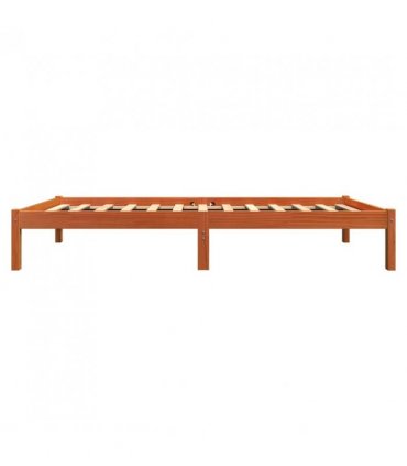 vidaXL Bed Frame without Mattress Wax Brown 75x190 cm Small Single Solid Wood Pine — Size: 75 x 190 cm