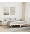 vidaXL Extra Long Bed Frame without Mattress White 140x220 cm Solid Wood Pine — Size: 140 x 220 cm — V0672028037