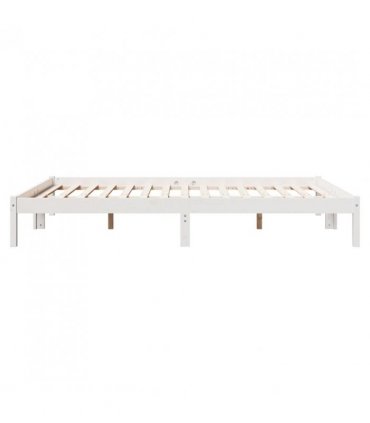 vidaXL Extra Long Bed Frame without Mattress White 140x220 cm Solid Wood Pine — Size: 140 x 220 cm — V0672028037