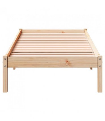 vidaXL Extra Long Bed Frame without Mattress 90x220 cm Solid Wood Pine — Colour: natural, Size: 90 x 220 cm