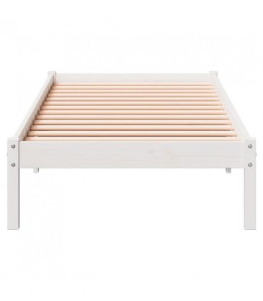vidaXL Extra Long Bed Frame without Mattress White 100x220 cm Solid Wood Pine — Size: 100 x 220 cm — V0672028043