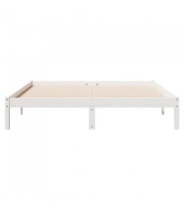 vidaXL Extra Long Bed Frame without Mattress White 160x210 cm Solid Wood Pine — Size: 160 x 210 cm — V0672028045