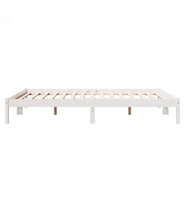 vidaXL Extra Long Bed Frame without Mattress White 160x210 cm Solid Wood Pine — Size: 160 x 210 cm — V0672028045
