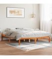 vidaXL Bed Frame without Mattress Wax Brown 150x200 cm King Size Solid Wood Pine — Size: 150 x 200 cm