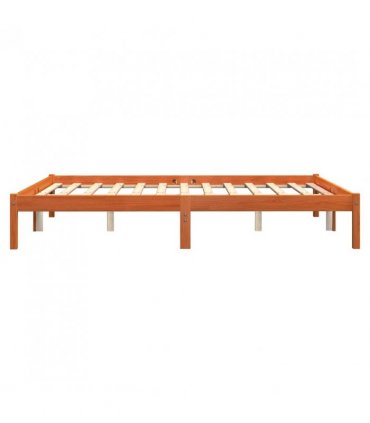 vidaXL Bed Frame without Mattress Wax Brown 150x200 cm King Size Solid Wood Pine — Size: 150 x 200 cm