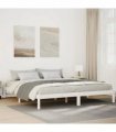 vidaXL Extra Long Bed Frame without Mattress White 200x210 cm Solid Wood Pine — Size: 200 x 210 cm