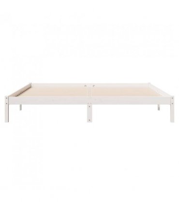 vidaXL Extra Long Bed Frame without Mattress White 200x210 cm Solid Wood Pine — Size: 200 x 210 cm