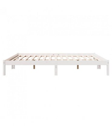 vidaXL Extra Long Bed Frame without Mattress White 200x210 cm Solid Wood Pine — Size: 200 x 210 cm