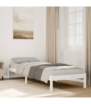 vidaXL Extra Long Bed Frame without Mattress White 80x210 cm Solid Wood Pine — Size: 80 x 210 cm
