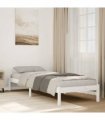 vidaXL Extra Long Bed Frame without Mattress White 80x210 cm Solid Wood Pine — Size: 80 x 210 cm