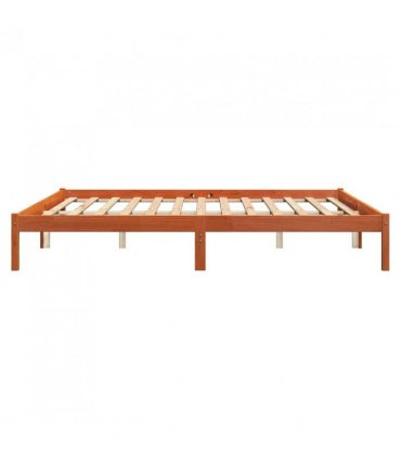 vidaXL Bed Frame without Mattress Wax Brown 200x200 cm Solid Wood Pine — Size: 200 x 200 cm — V0672028055