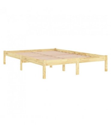 vidaXL Bed Frame without Mattress Solid Wood King Size — Colour: natural, Size: 150 x 200 cm