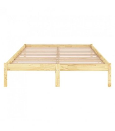vidaXL Bed Frame without Mattress Solid Wood King Size — Colour: natural, Size: 150 x 200 cm