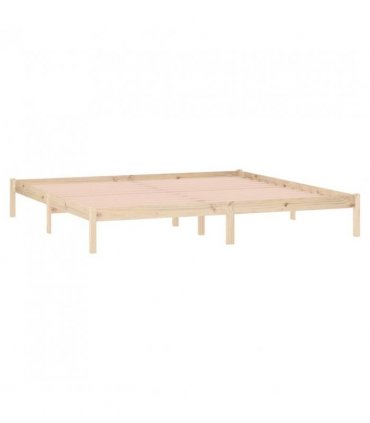 vidaXL Bed Frame without Mattress 193x203 cm Solid Wood Pine King — Colour: natural, Size: 193 x 203 cm