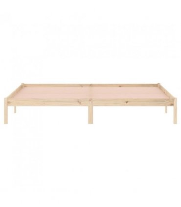 vidaXL Bed Frame without Mattress 193x203 cm Solid Wood Pine King — Colour: natural, Size: 193 x 203 cm