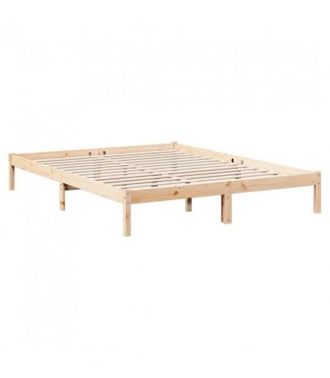 vidaXL Extra Long Bed Frame without Mattress 140x220 cm Solid Wood Pine — Colour: natural, Size: 140 x 220 cm