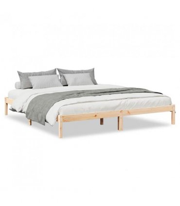 vidaXL Extra Long Bed Frame without Mattress 200x210 cm Solid Wood Pine — Colour: natural, Size: 200 x 210 cm — V0672028061