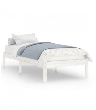 vidaXL Bed Frame | White | Solid Pine Wood | Single | Sturdy | Bed Frame — Size: 100 x 200 cm