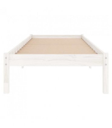 vidaXL Bed Frame | White | Solid Pine Wood | Single | Sturdy | Bed Frame — Size: 100 x 200 cm