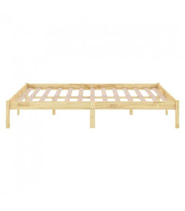 vidaXL Bed Frame | Natural wood | Solid pinewood | 135x190 cm mattress size — Size: 135 x 190 cm