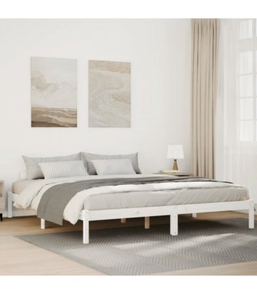vidaXL Extra Long Bed Frame without Mattress White 180x220 cm Solid Wood Pine — Size: 180 x 220 cm — V0672028068